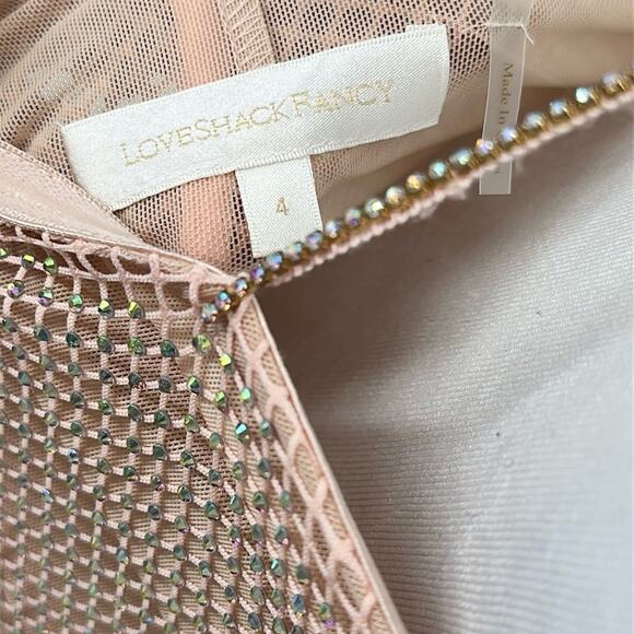 LoveShackFancy Calvert Beaded Crystal Embellished Mesh Maxi Dress Size 4 - Picture 12 of 13